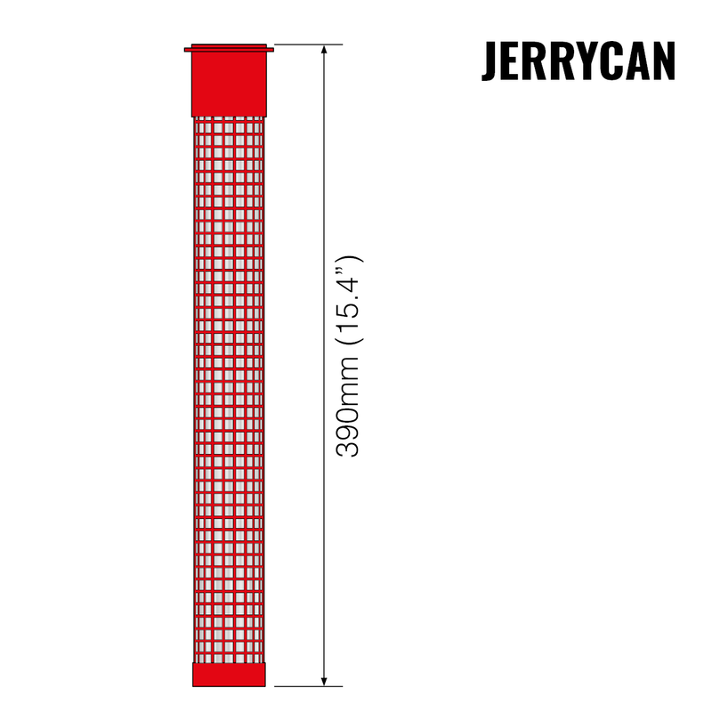 Load image into Gallery viewer, Graphic showing the dimensions of a Jerrycan Filter Cartridge
